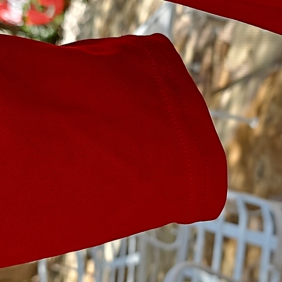 Vintage MODA International Rayon Polyester size M classic RED stretchy dress - Picture 5 of 12